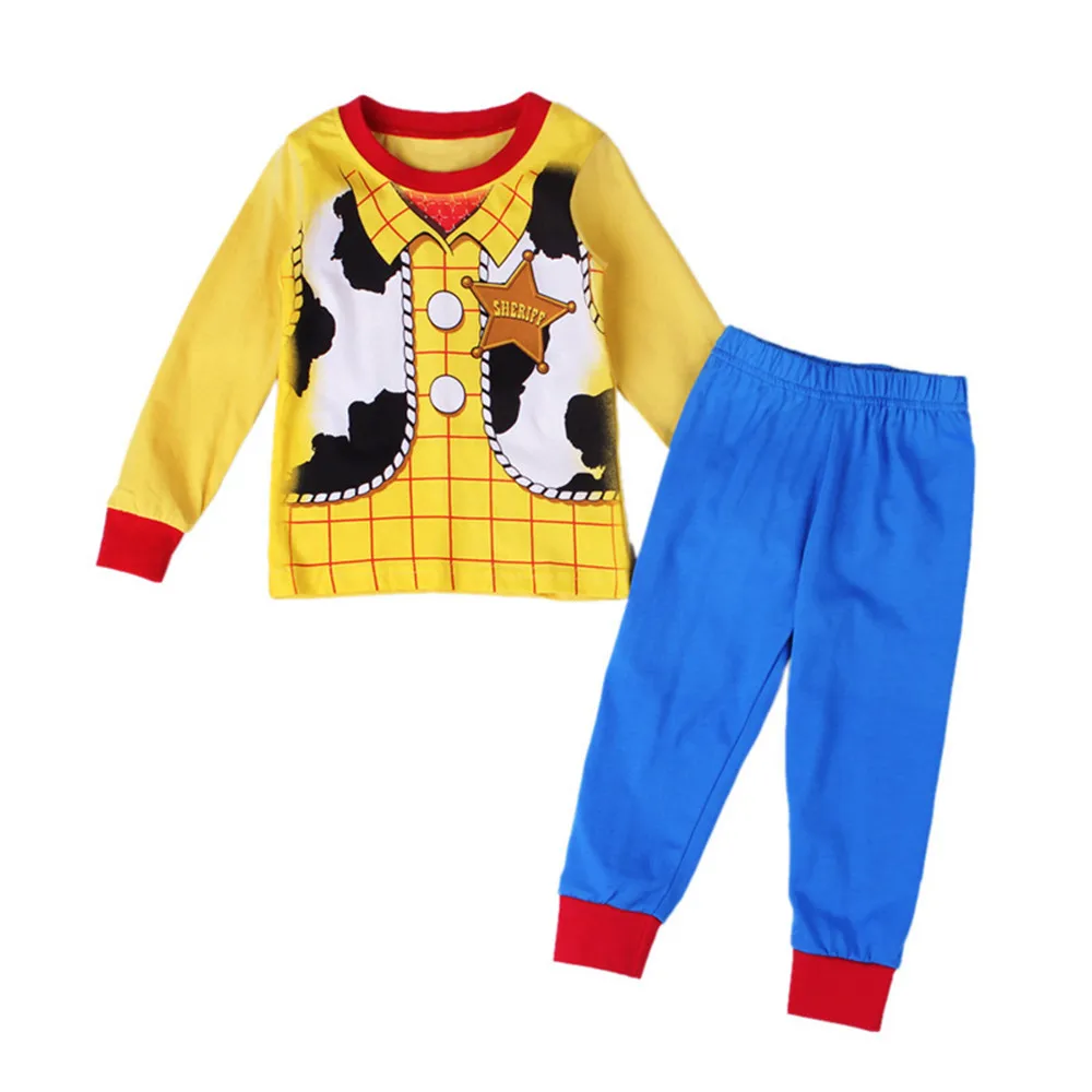 

Cosplay Toy Story 4 Kids Child Sherif Woody Beyond Jessie Autumn Cowboy Baby Warm Pajamas Top + Pants Suit