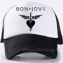 Новые летние кепки для дальнобойщиков Bon Jovi, крутые Летние черные бейсболки для взрослых, крутые сетчатые кепки для дальнобойщиков, кепки для мужчин, регулируемые
