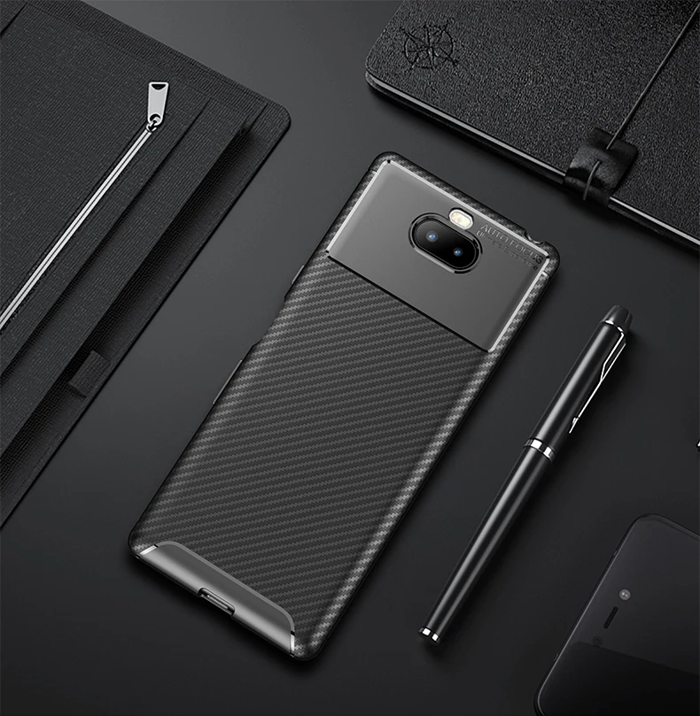 For Sony Xperia AX3 Case Carbon Fiber Drop-proof Soft TPU Ultra Fundas Capa | Мобильные телефоны и аксессуары