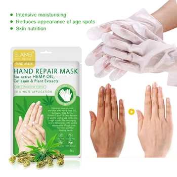 

Hemp Oil Moisturizing Exfoliating Hand Mask Glove Collagen Anti Aging Anti-Wrinkle Hand Peeling Exfoliat Cream