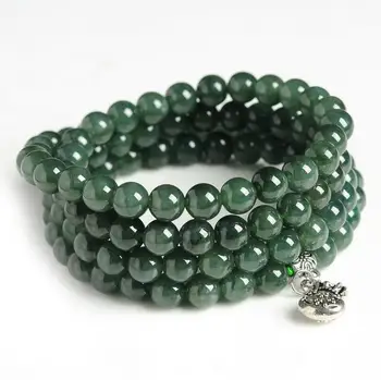 

Oil green jade beads bracelet original personality bracelet necklace male and female models Bracelet with money bag p