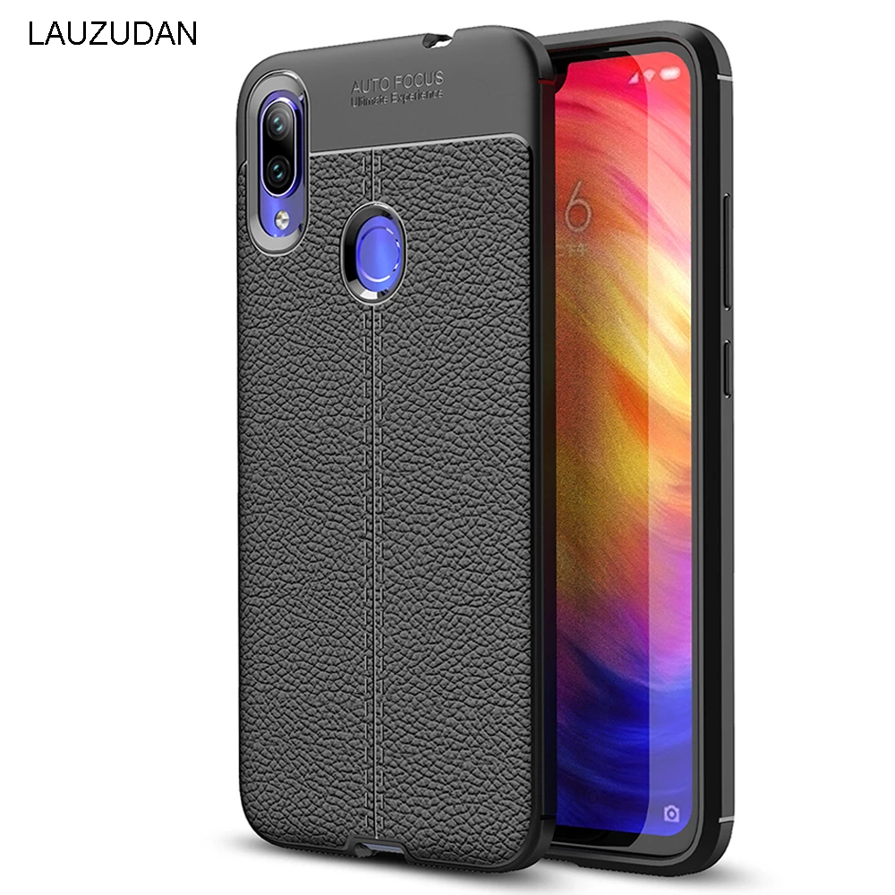 

Phone Cases For Xiaomi Redmi Note 7 Case Silicon Bumper Litchi Pattern Soft Shockproof Cover For Redmi Note 7 Case Redmi Note 7