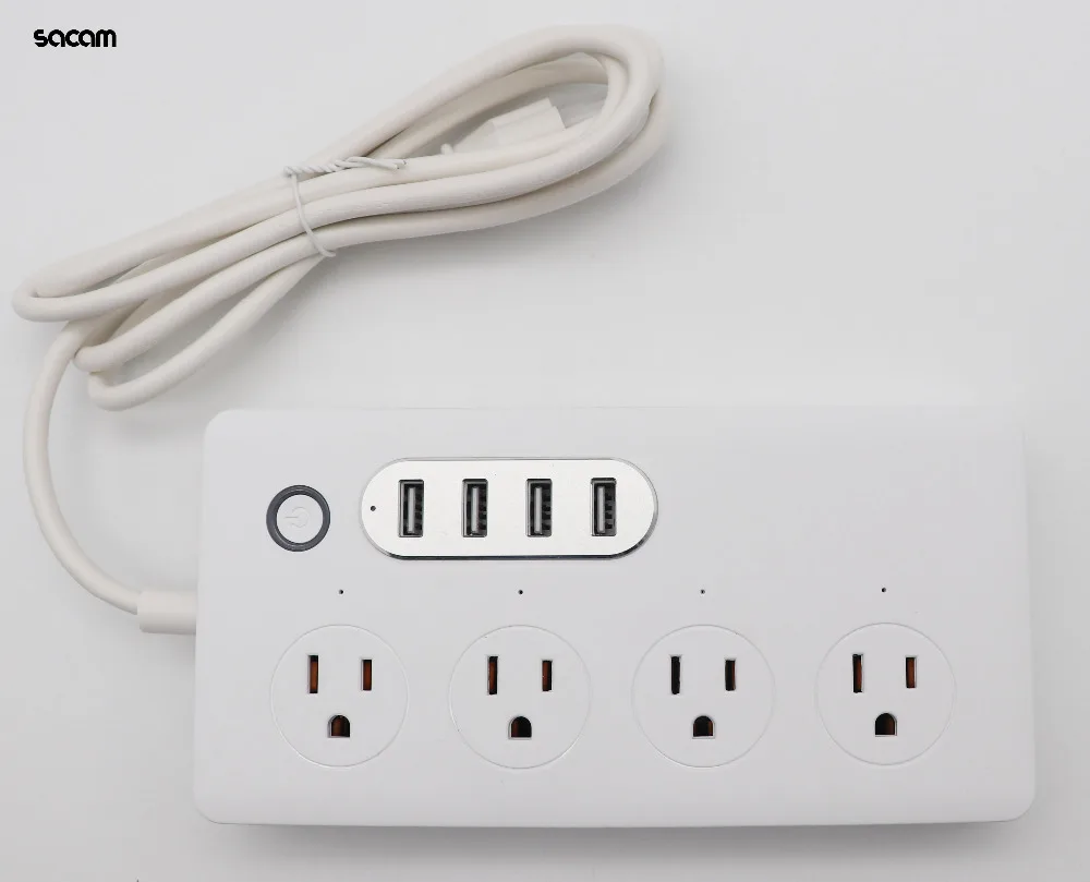 Wifi smart power strip Alexa, surge protector with 4 USB charging ports
