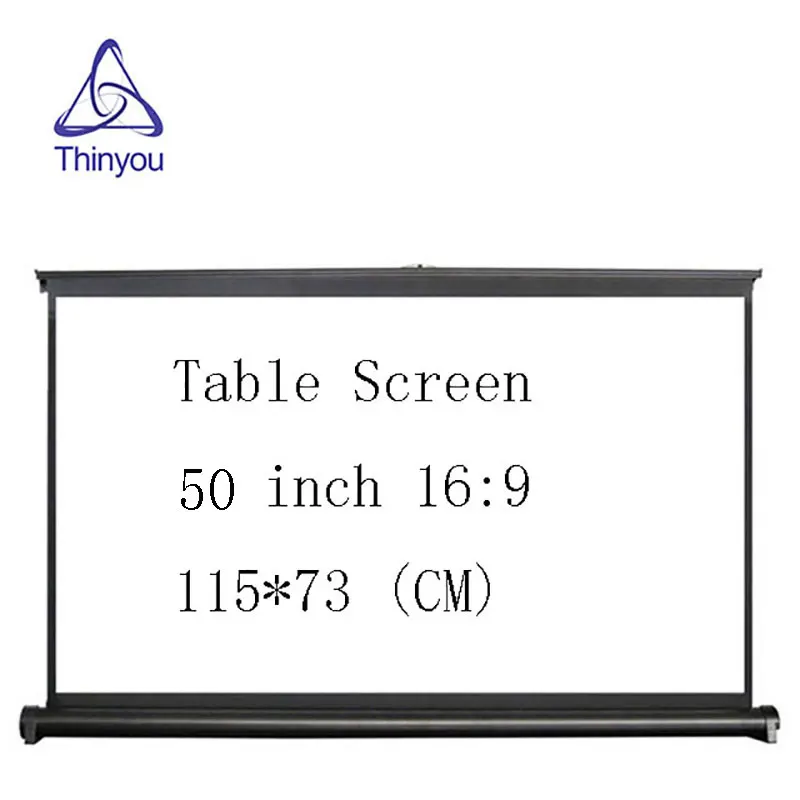 Thinyou font b Projector b font Screen 50 inch 16 9 Portable Manual Pull up Table