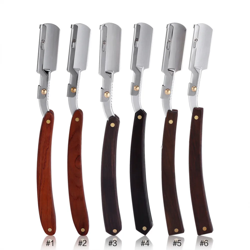Buy Men Shaving Straight Razor Retro Wooden Handle