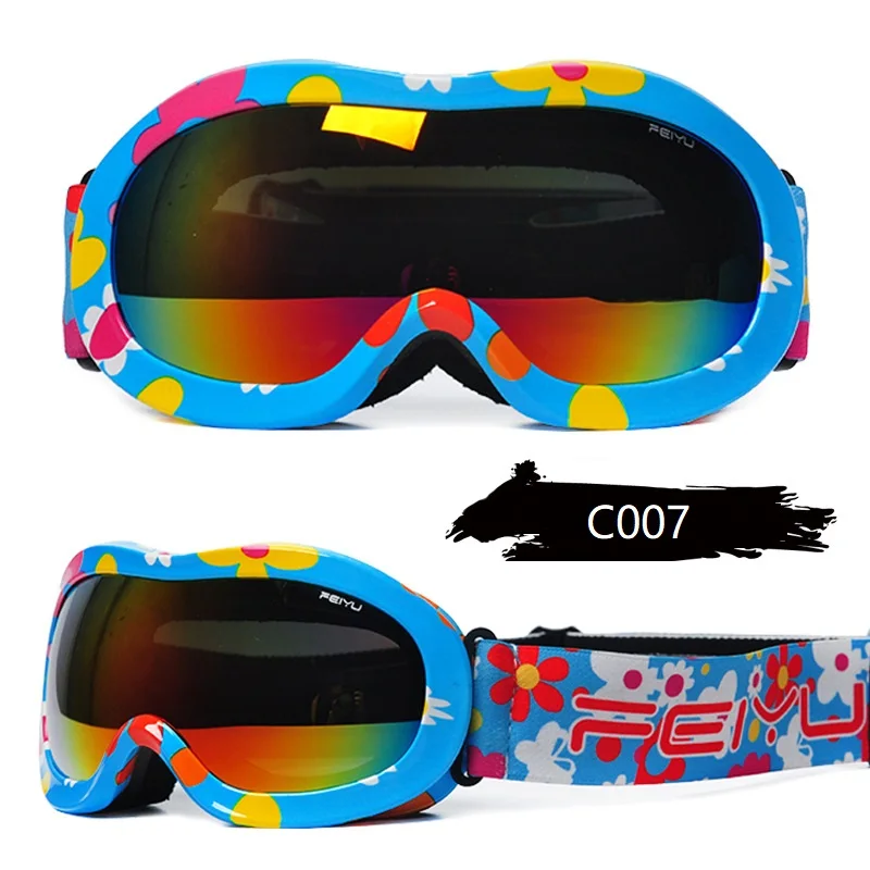 Детские маленькие лыжные очки, двойные против запотевания маска для сноубординга лыжные Солнцезащитные очки, снежные очки, оборудование для сноубординга, очки для катания на лыжах
