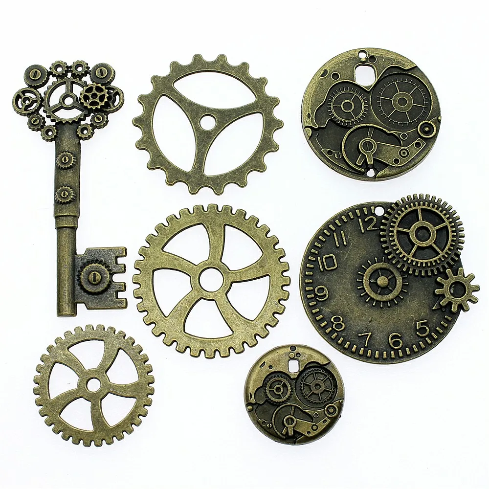 

3 Piece Mix Antique Bronze Color Gear Steampunk Pendants Jewelry Accessories Steampunk Gear Charms For Jewelry Making Charms