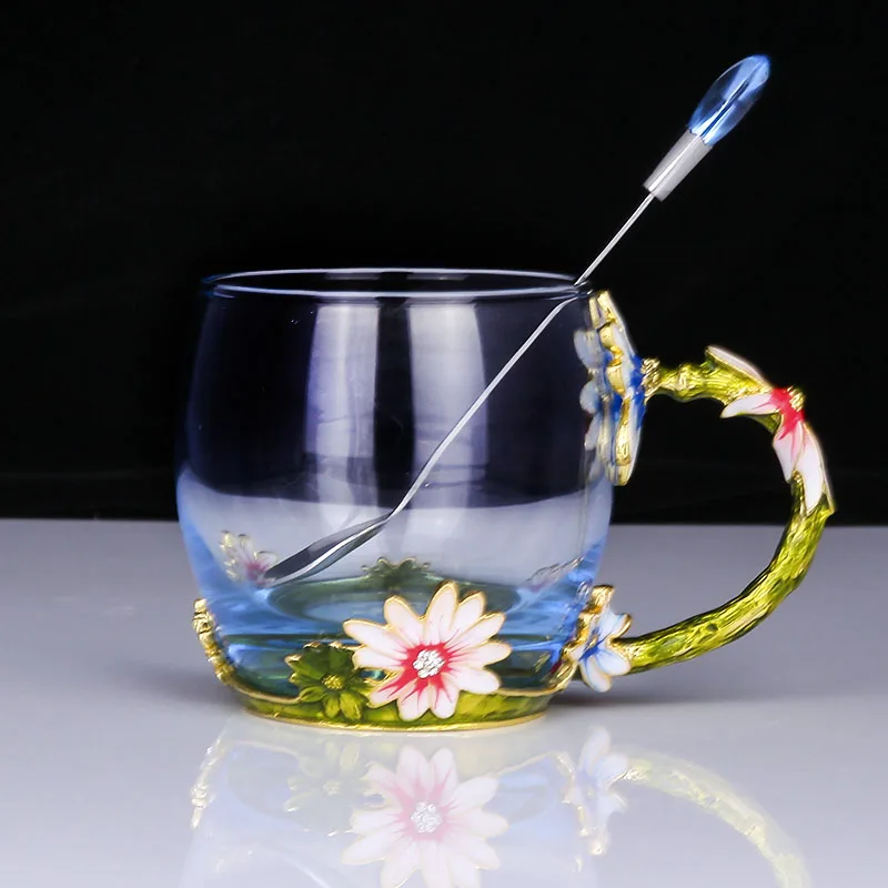 300/400 мл цветок лорсе эмаль Caishui чашка цветок Термостойкое Хрустальное стекло креативный подарок на день рождения