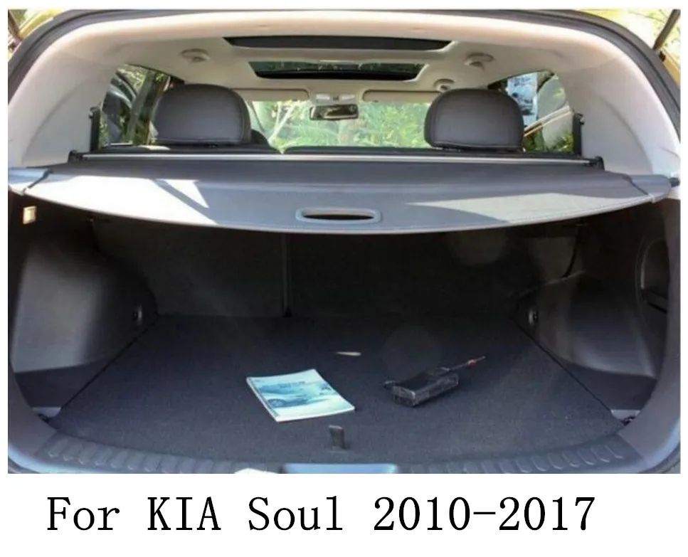 

JINGHANG Car Rear Trunk Security Shield Cargo Cover 10-17 For KIA Soul 2010-2017 High Quali Auto Accessories Black Beige