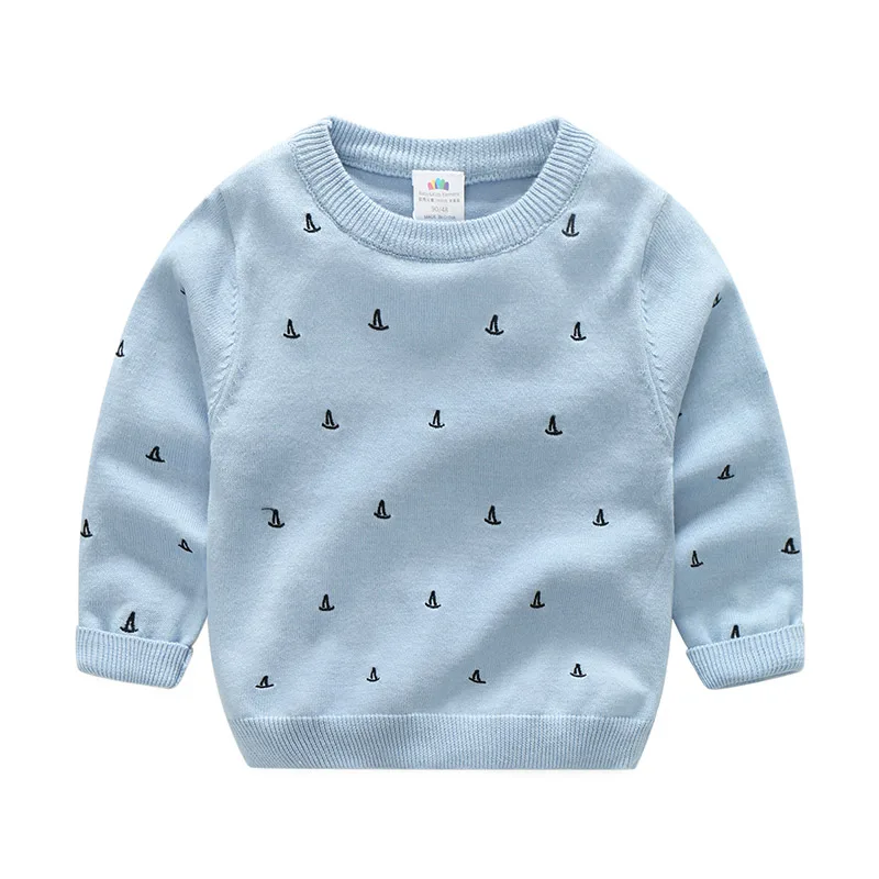 Spring Autumn 2 3 4 5 6 7 8 9 10 Years Old Teenage Christmas Gift O-Neck Knitted School Child Baby Kids Sweater For Boy