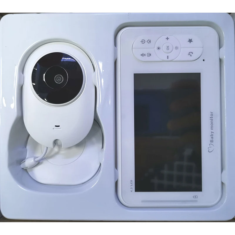 JUNEJOUR видео детский монитор Беспроводной Детский фотоаппарат 4,3 дюймов ЖК ночного видения высокая безопасность Камера контроль температуры