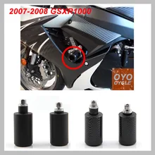 Черный No Cut рамки ползунок Pad для 2007-2008 Suzuki GSXR1000 GSX-R 1000 GSXR 2007 2008 защита от падения мотоцикла Запчасти