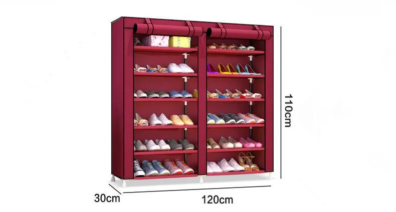 2019NEW дома Простой Большой Ёмкость стеллаж хранение обуви пыле многослойная полка для обуви ткань обувной Органайзер шкаф 6 или 12 слоев