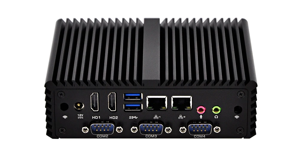 OEM без вентилятора Celeron 3215U мини-компьютер 2 Ethernet двухъядерный мини ПК Barebone Системы тонкий клиент 4 COM X86 12 V Настольный мини-ПК