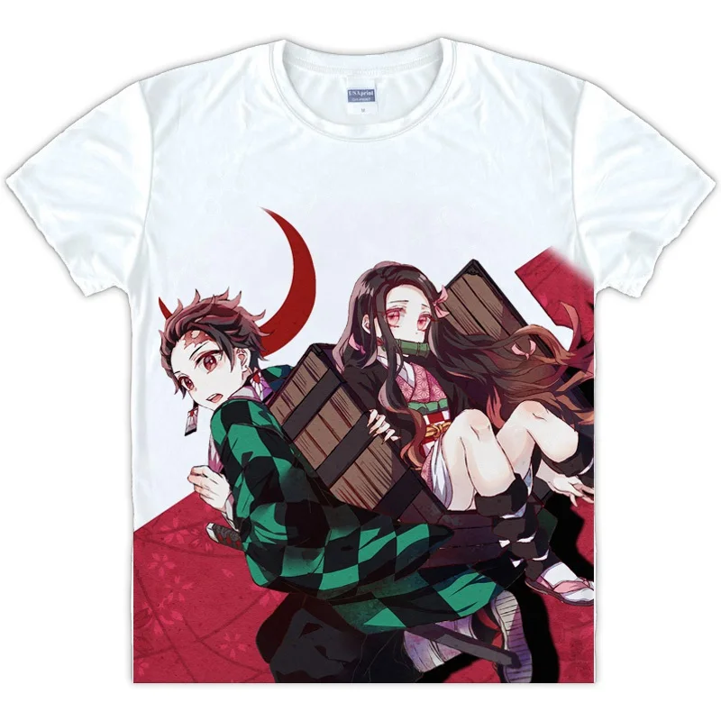 Style 6 Футболка с короткими рукавами в японском стиле «Kimetsu no Yaiba», белая футболка унисекс, футболка с изображением демона, убийцы киметсу, S-3XL - Цвет: Style 6