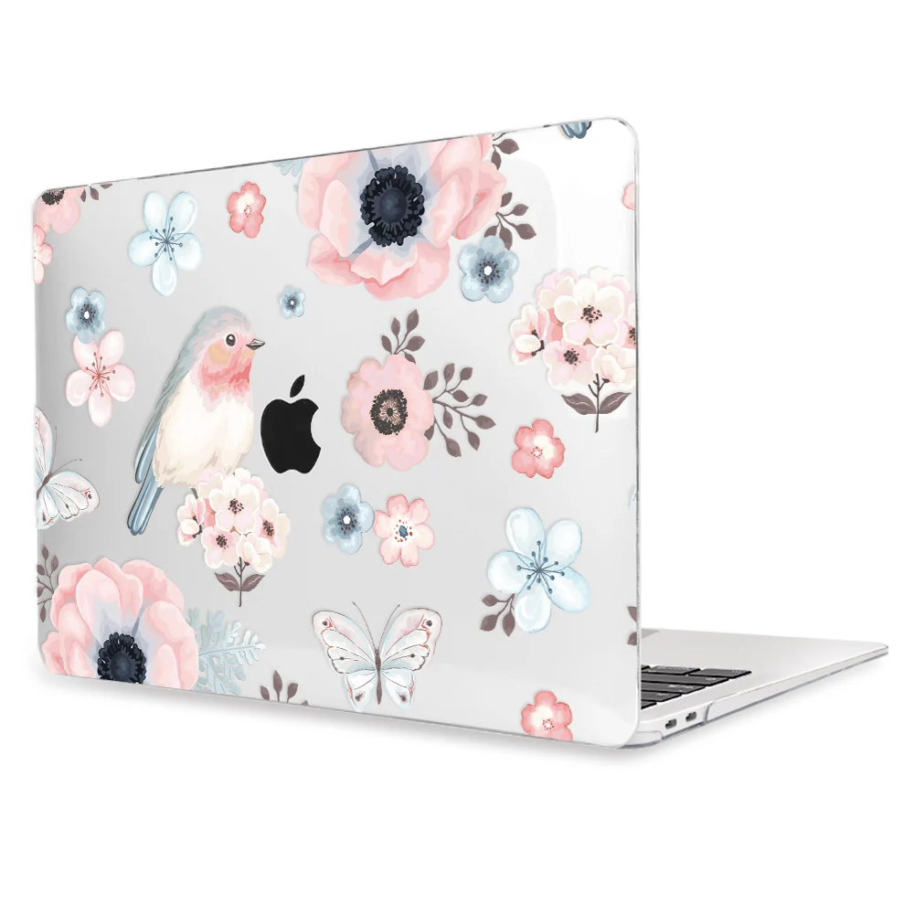 Чехол для ноутбука с цветами для Apple MacBook Air 11 12 13 15 16 дюймов Сенсорная панель A2141 A2159 A1932 мягкий пластиковый жесткий чехол