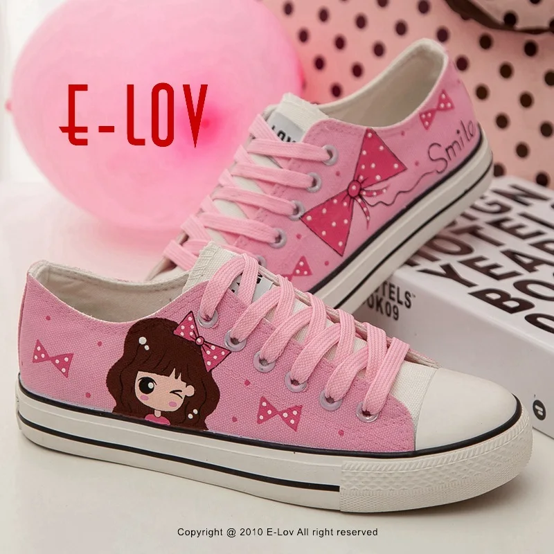 2019 Women's Women Platform Shoes Woman Canvas Shoe Comic Doodle Shoe Personality Sneakers Feminino Casual Zapatos De Mujer