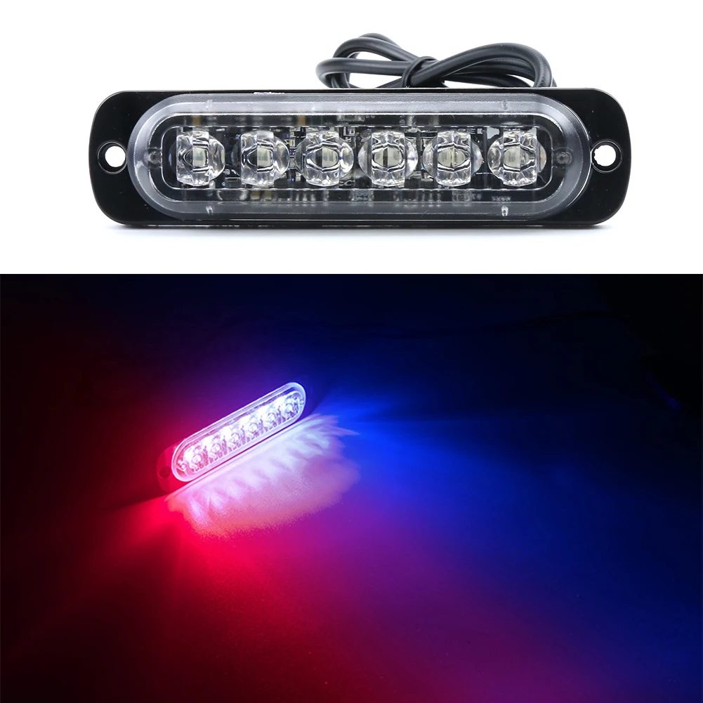 6 Led 18W Strobe Warning Light Grille Flashing Lightbar Ultra-thin Truck Car Lamp Anti-collisioan Anti-dust Signal 12-85V | Автомобили и