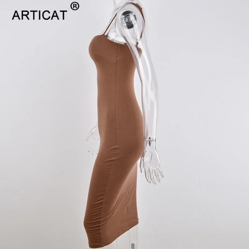Женское двухслойное длинное платье Articat, черное платье, облегающее платье из хлопка, для вечеринки, на осень/зиму