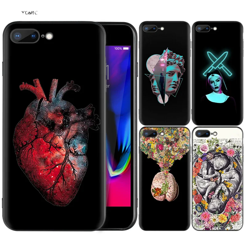 

Silicone Case Mobile Phone Bag Coque for iPhone XR 7 8 6 6S Plus X XS MAX 5C 5 5S SE 7Plus 8Plus Medical Human Organs Brain Meri