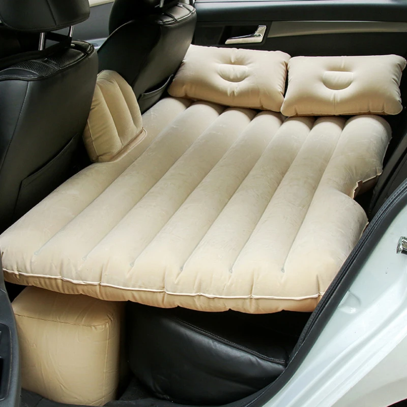 Автомобильный надувной матрас, кровать для путешествий, чехлы на заднее сиденье, удлиненная Подушка, велюровый надувной матрас, автомобильная кровать, выделенный мобильный диван для кемпинга
