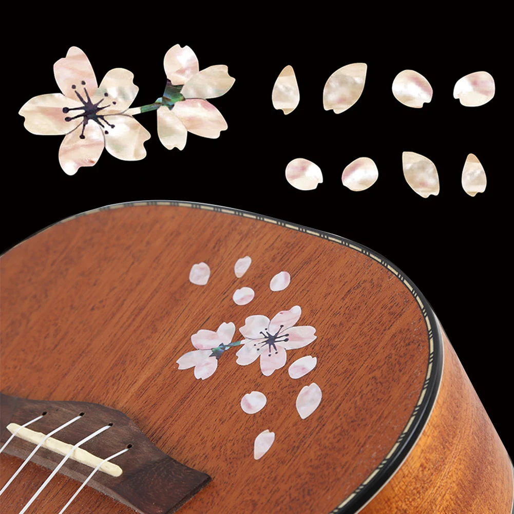 Укулеле украшения бас наклейки самоклеющиеся Цветочные тела гитарная наклейка вишневый цвет мини милые