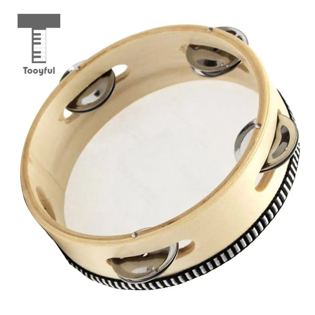 Tooyful 1 Set Handbell Cymbal + Tambourine Hand Percussion Musical Instrument Toys for Kids Baby Toddler Rattle Toys Gift	