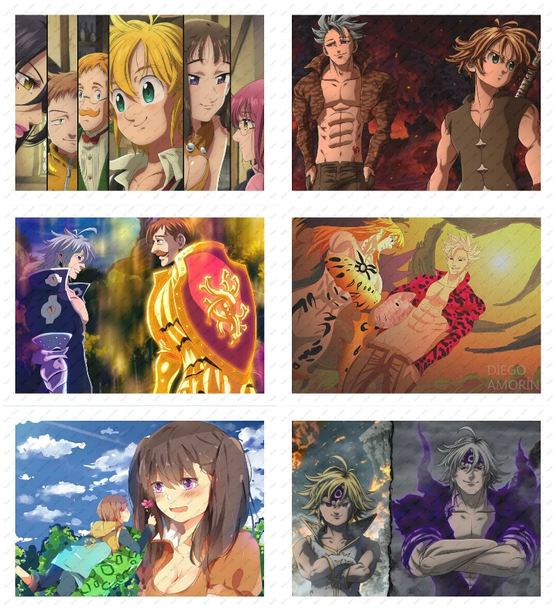 

The Seven Deadly Sins White kraft poster Poster wall sticker Japanese Anime Poster Decorative paintings