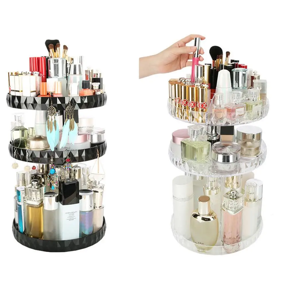 

360 Degree Rotating Makeup Organizer Cosmetics Jewelry Perfumes Display Stand S