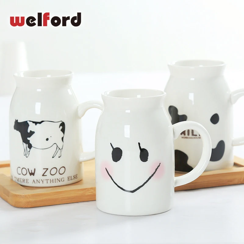 

Cute Creative cow zoo ceramic Mug Cup Porcelain Tea Milk Coffee mug Home Office Cup cartoon printed handgrip Water Cup 280ml