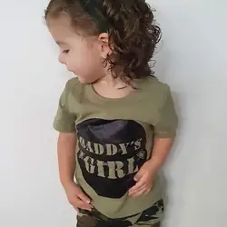 Одежда для новорожденных девочек и малышей Daddy's Girl футболка + брюки 2 шт милые детские комплекты одежды Модная одежда для детей, Детская Мода