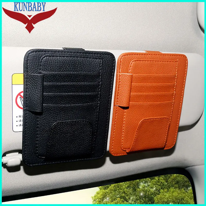 Geniune Eye Glasses Card bill Pen Holder Clip Car Vehicle Accessory Sun Visor Sunglasses Credit Card Cover Car Styling