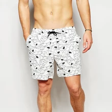 WD900 летние мужские купальники пляжные шорты тренд мультфильм Акула печати купальник Мужские шорты купальные боксеры шорты купальники пляжные шорты