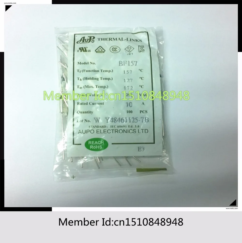 

AUPO BF157 Tf157C 10A 250V 157 degrees 10A 250V Tf157 degrees Thermal Fuse