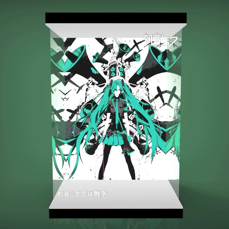 Акриловая сборка прозрачная Hatsune Miku Love is War ver. DX весы рисунок Дисплей Чехол Пылезащитная коробка с двойной светодиодный фонарь база