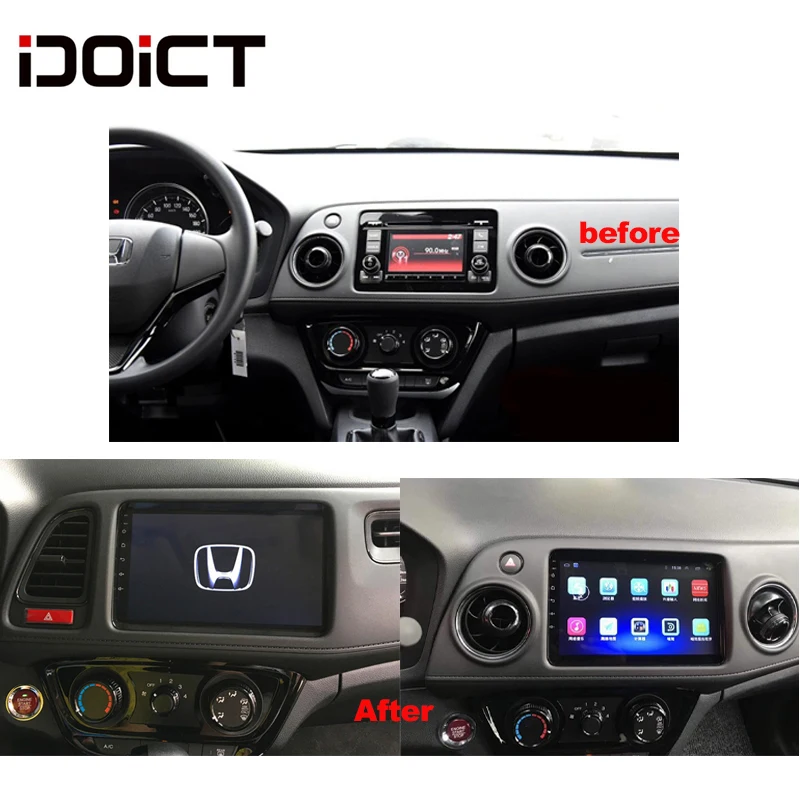 Discount IDOICT Android 8.1 IPS  2G+32G  Car DVD Player GPS Navigation Multimedia For Honda HR-V VEZEL car stereo 2
