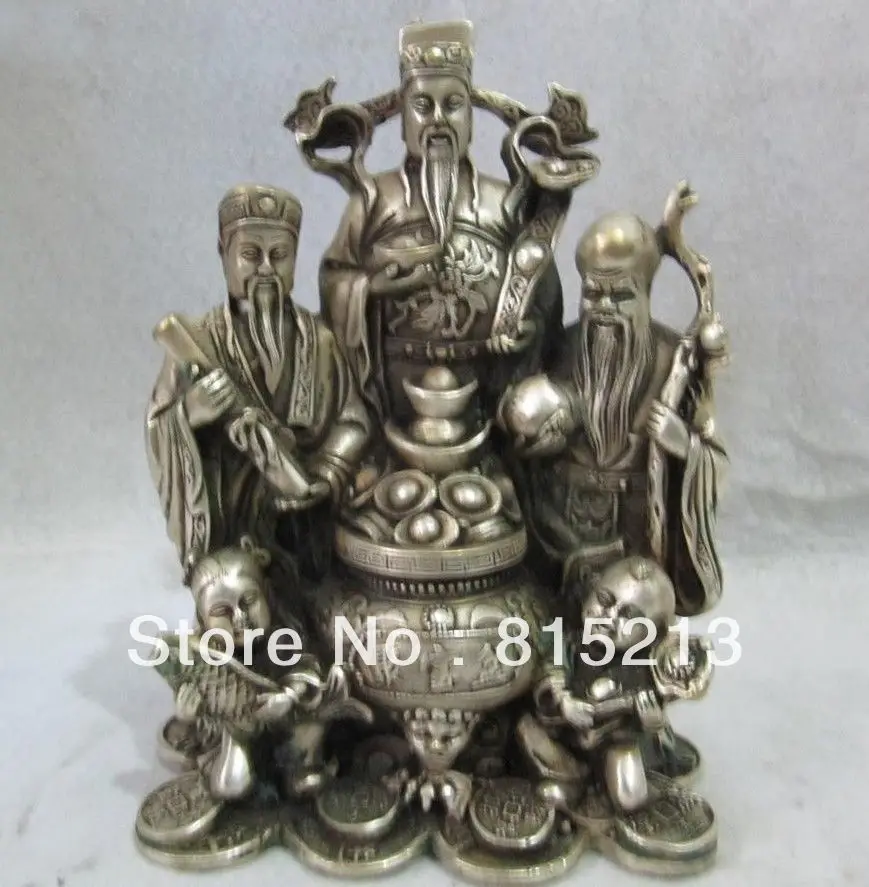 

bi00506 bronze silver plating chinese Three Lucky Men with two boys statue