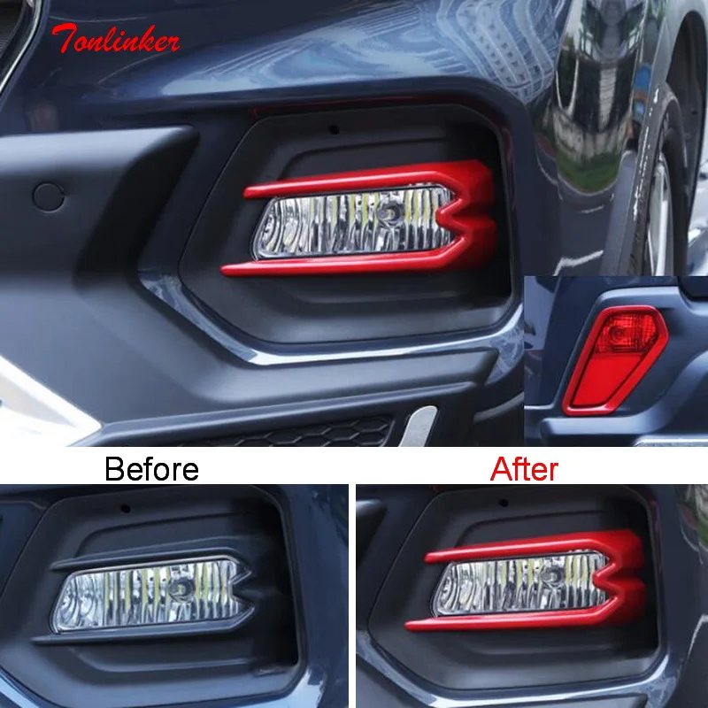 Tonlinker Cover sticker for Hyundai IX35 2018-19 Car styling 2 Pcs ABS Chrome Exterior parts Front/Rear fog light Cover Stickers Tonlinker Cover sticker for Hyundai IX35 2018-19 Car styling 2 Pcs ABS Chrome Exterior parts Front/Rear fog light Cover Stickers