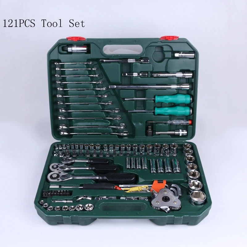 

121pcs Hand Tool Set General Household Hand Tool Kit with Plastic Toolbox Storage Case Socket Wrench Screwdriver