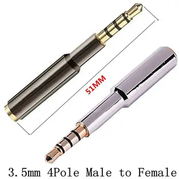 

Great-Q 5pcs 3.5 mm Plug Audio Jack 4 Pole Gold Plated Earphone Adapter Male to Female for apple iphone free shipping