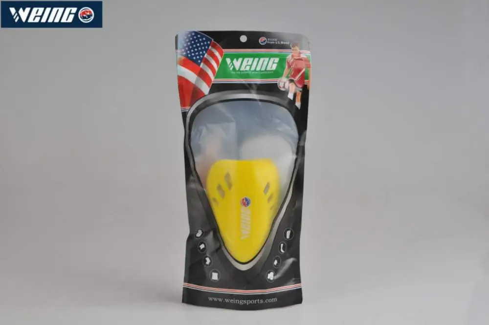 yellow WEING WP202 1 пара Футбол футбольные щитки ноги рукава поддержки голени охранник взрослых Крытый Открытый Shin Guard - Цвет: yellow