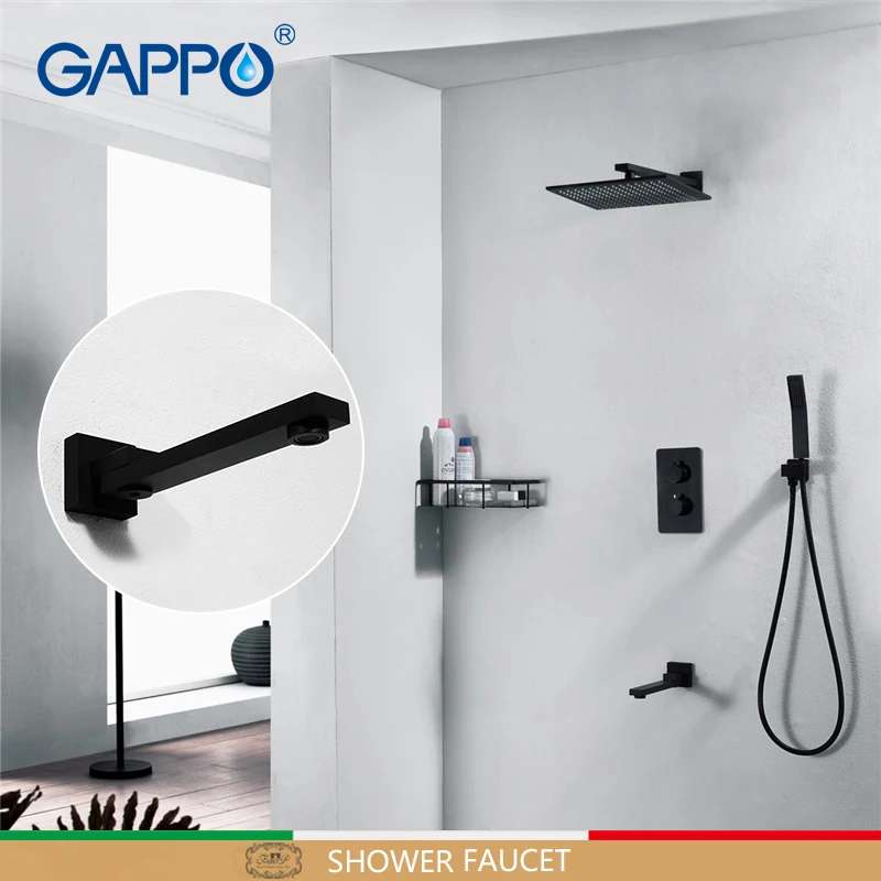 GAPPO смесители для душа Ванная комната смесители Смеситель кран для ванны скрытый смеситель для душа черный термостатический наборы ванной