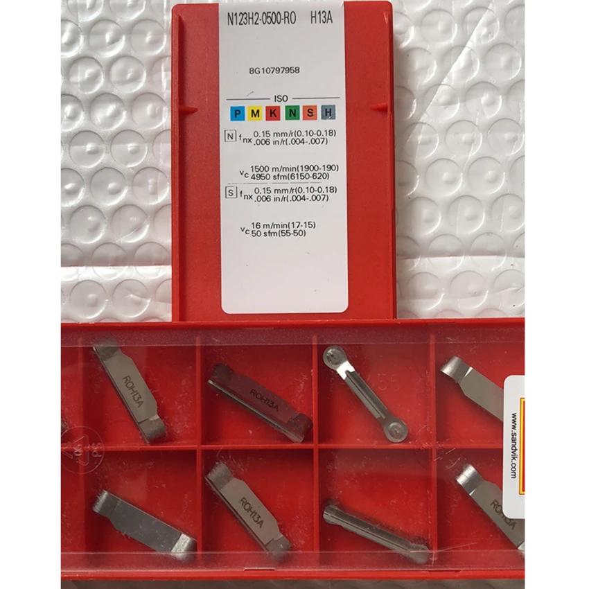 

Brand new N123H2-0500-RO H13A Carbide Inserts 10Pcs/Box CNC Lathe Tools for grooving Original packaging