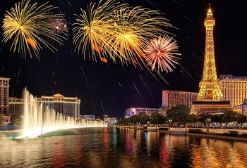 

france firework city night scene Photo Background Photography Backdrop Quality Vinyl