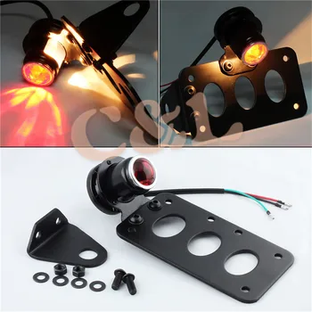 

Black Side Mount License Plate Bracket Tail Light Fit For Harley Sportster Chopper