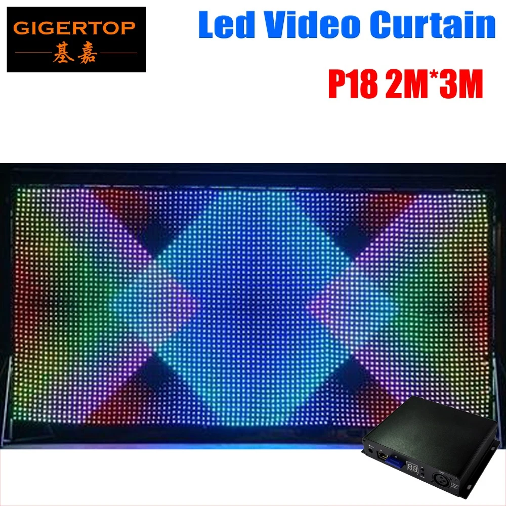 P18 2 メートル × 3 メートル LED ビデオカーテン、高速船 LED ビジョンカーテンプロライン PC/SD コントローラ Dj 背景  Lcd ディスプレイ