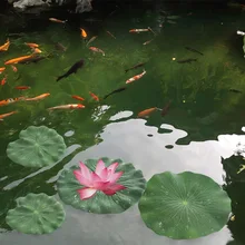 Аквариум Моделирование листья лотоса поддельные цветы зеленые растения вода плавающий Аквариум Украшение для бассейна Пейзаж украшения 5 размеров