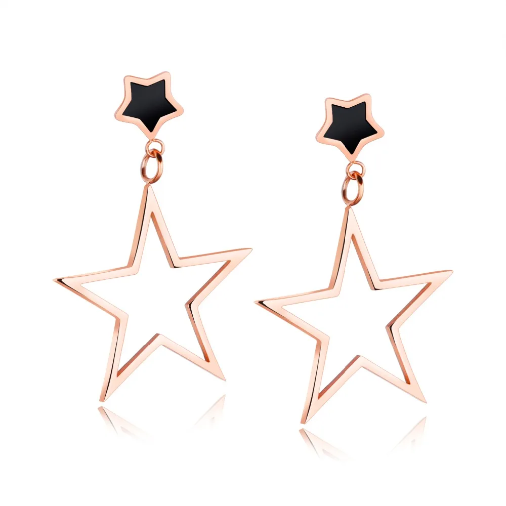 

Women Personalized Stars Earrings Stainless Steel Rose Gold Color Earring Jewelry Gifts Drop Ship QL396