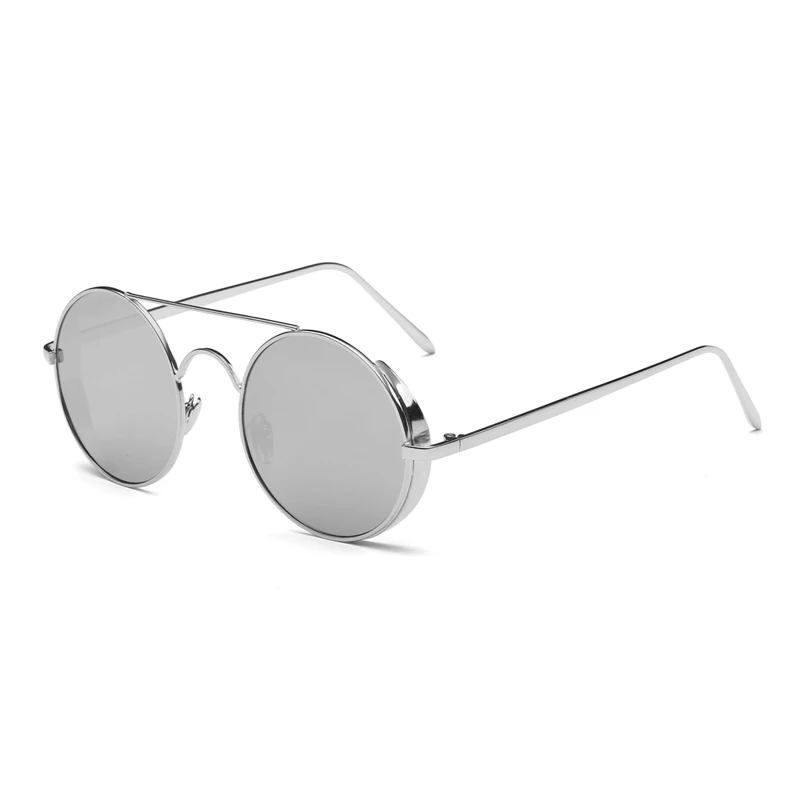 Круглые Солнцезащитные очки в стиле стимпанк, женские, паровые, панк, Круглые, мужские, женские, брендовые, металлические, зеркальные линзы, солнцезащитные очки для женщин, мужские, Ретро стиль, de sol