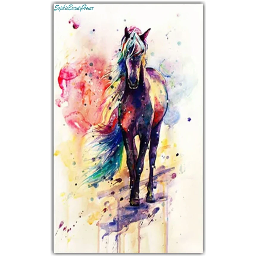 

Sophie Beauty Home 5D DIY Diamond Embroidered Hand Painted Horse 3D Mosaic Cross Stitch Set Wall Stickers Full Decoration Patter
